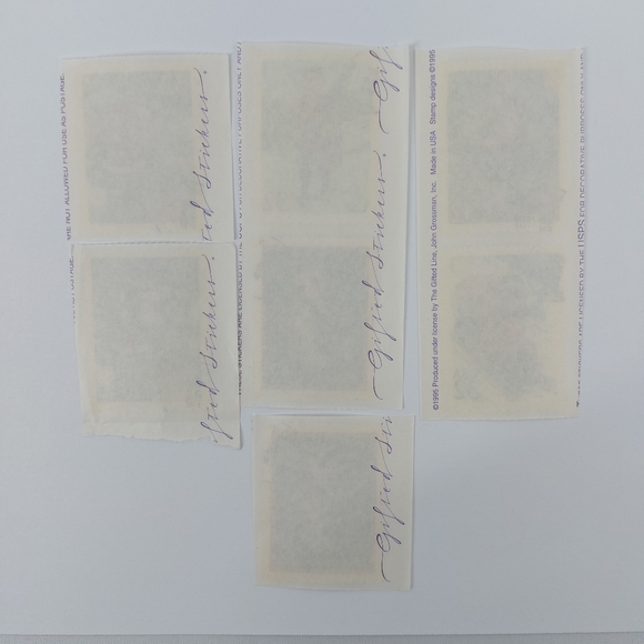 Grossman's Gifted Line CHRISTMAS Replica Postage Stamps STICKERS (7) Vtg 1997 - Picture 7 of 9